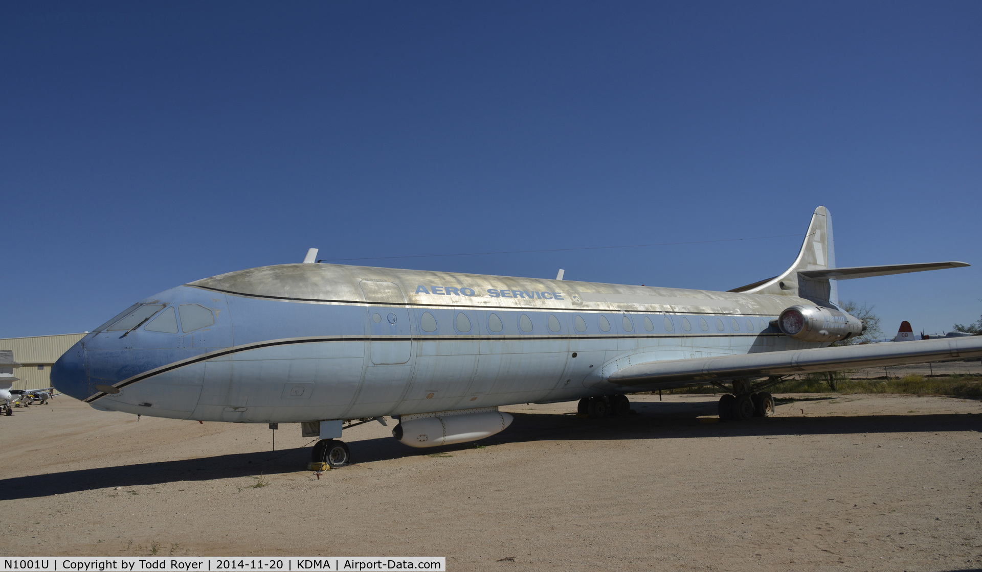 N1001U, 1961 Sud Aviation SE-210 Caravelle VI-R C/N 86, On display at the Pima Air and Space Museum