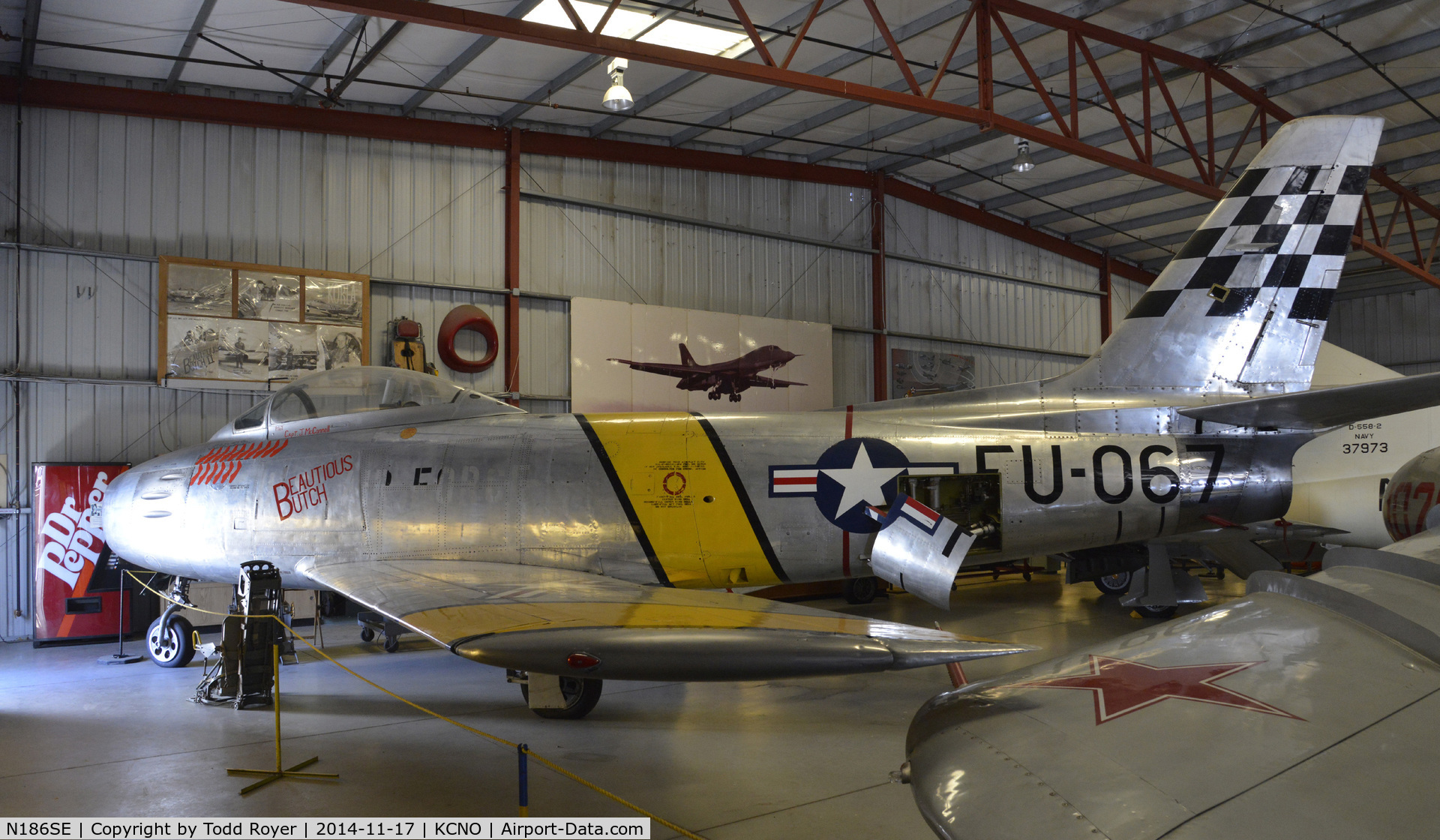 N186SE, North American F-86E Sabre C/N 172-358, On display at the Planes of Fame Chino location