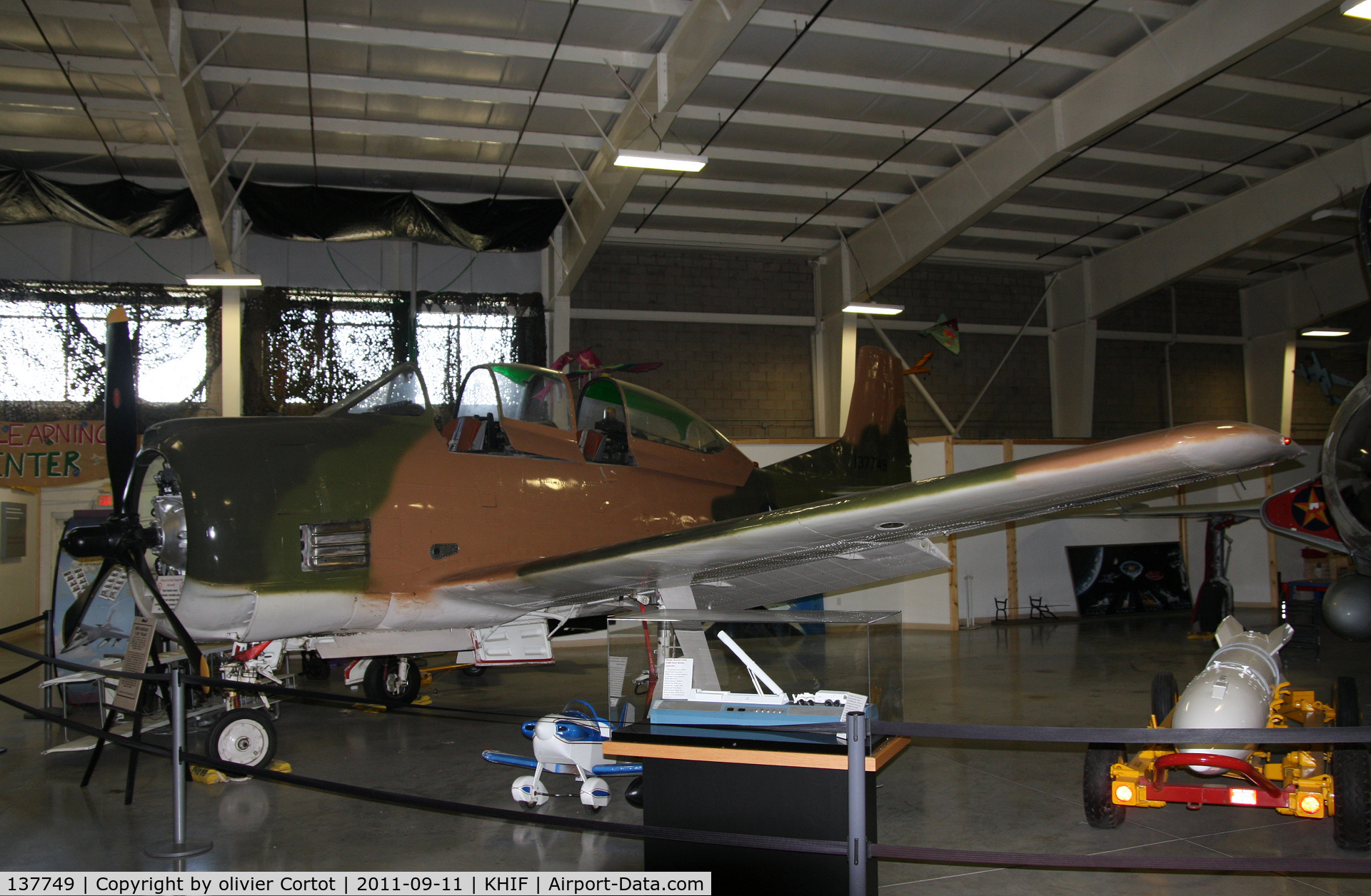 137749, North American T-28B Trojan C/N 200-112, In the very dark hall of the Hill museum