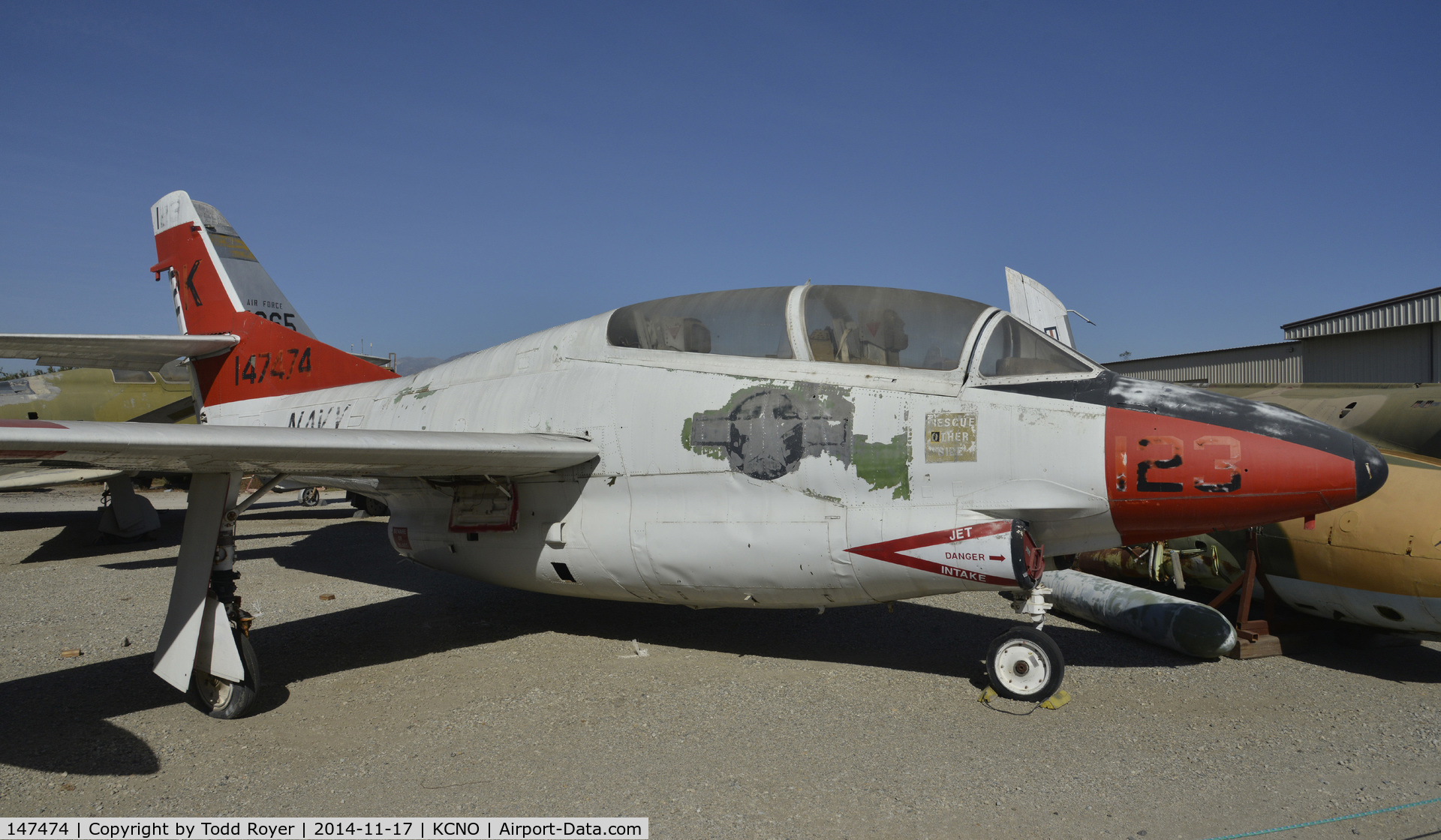 147474, North American T-2A Buckeye C/N 253-65, On display at the Planes of Fame Chino location