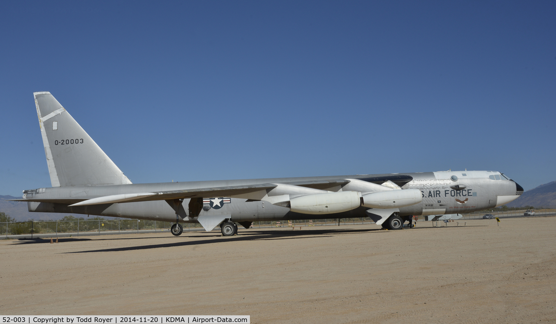 52-003, 1952 Boeing NB-52A Stratofortress C/N 16493, On display at the Pima Air and Space Museum