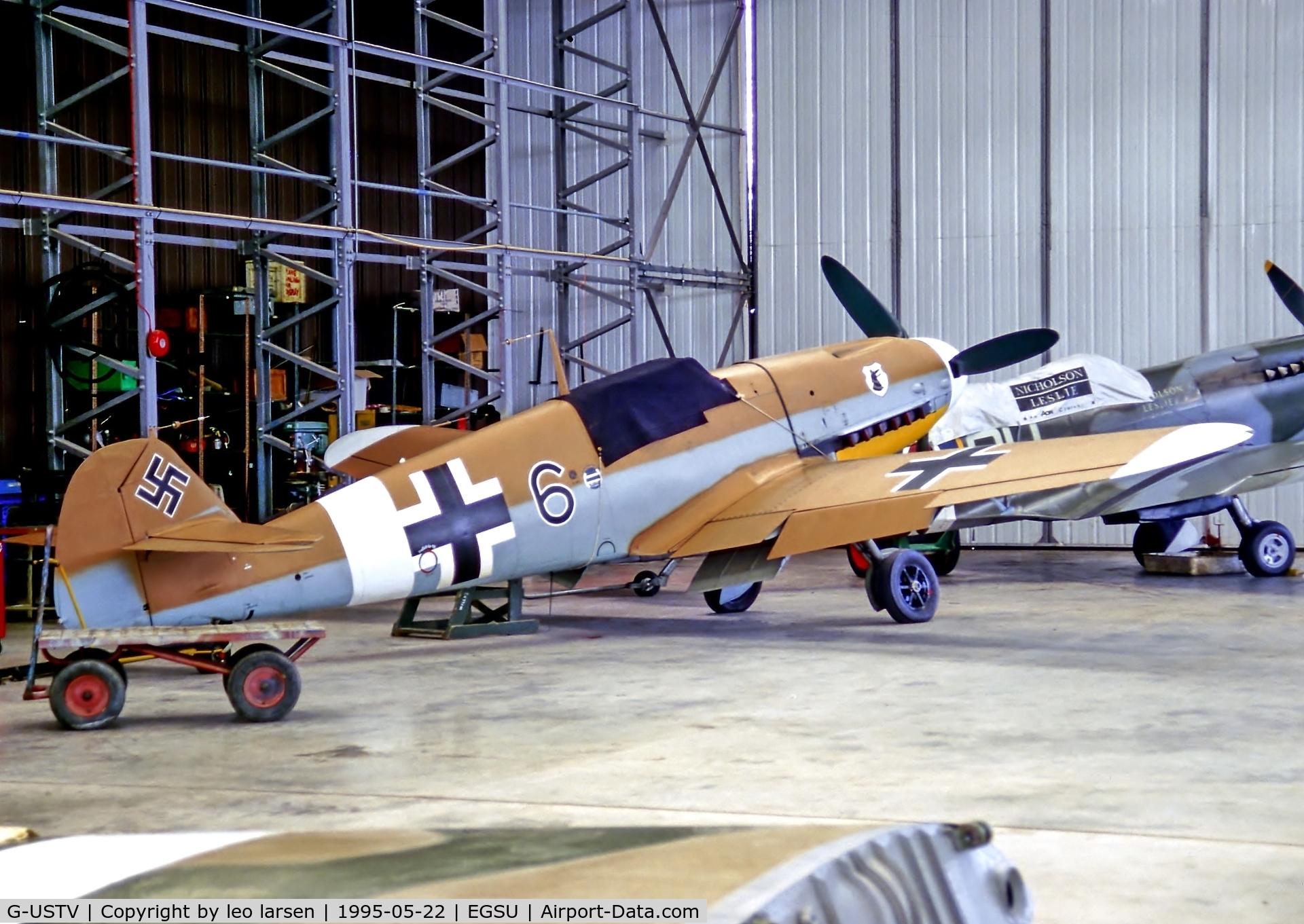 G-USTV, 1942 Messerschmitt Bf-109G-2/Trop C/N 10639, Duxford 22.5.95