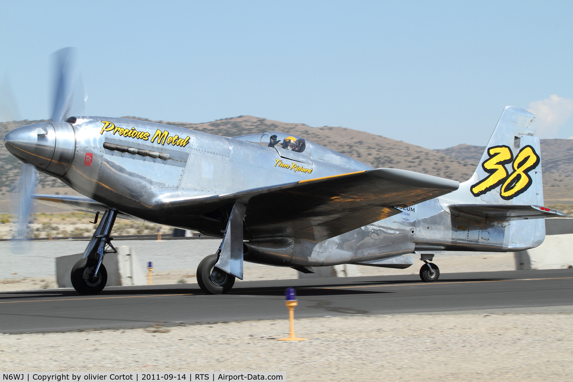 N6WJ, North American P-51 XR C/N 44-88, going to qualification run, Reno 2011