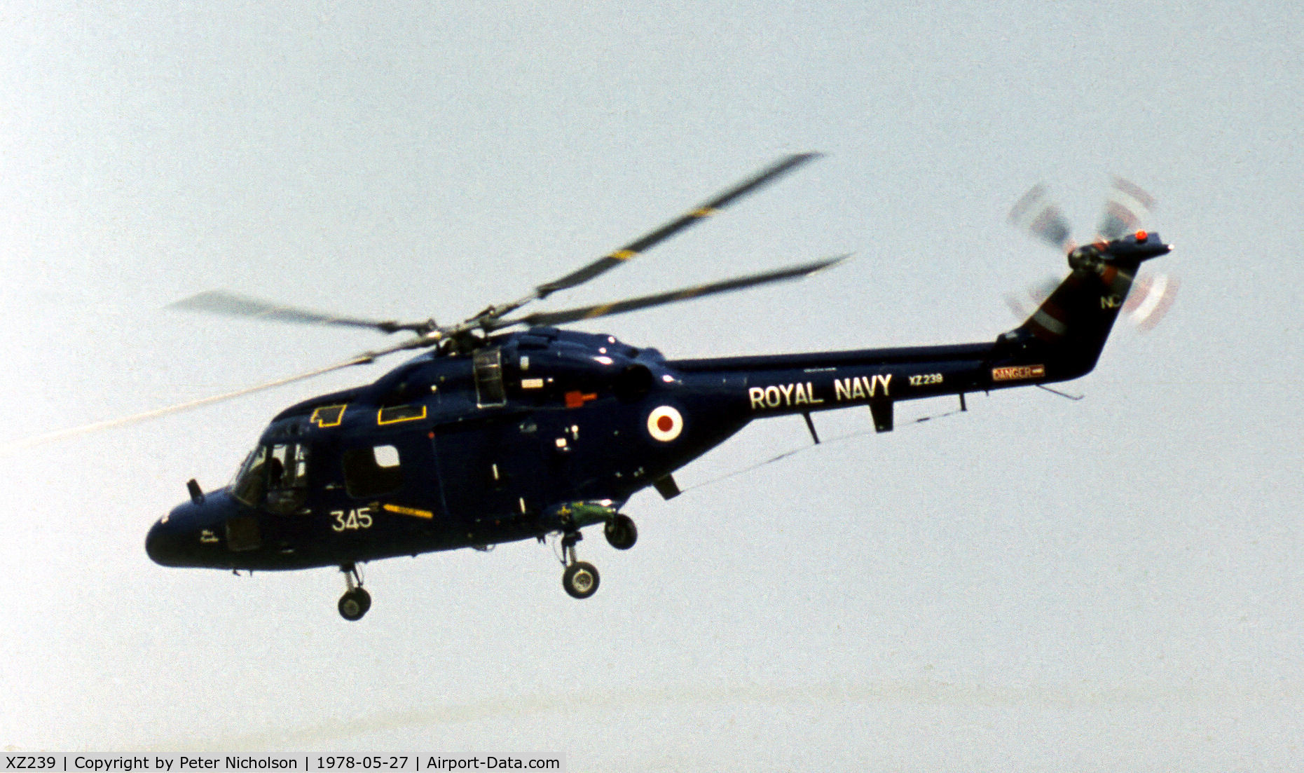 XZ239, 1977 Westland Lynx HAS.2 C/N 043, Lynx HAS.2 of 702 Squadron in action at the 1978 Bassingbourn Airshow.