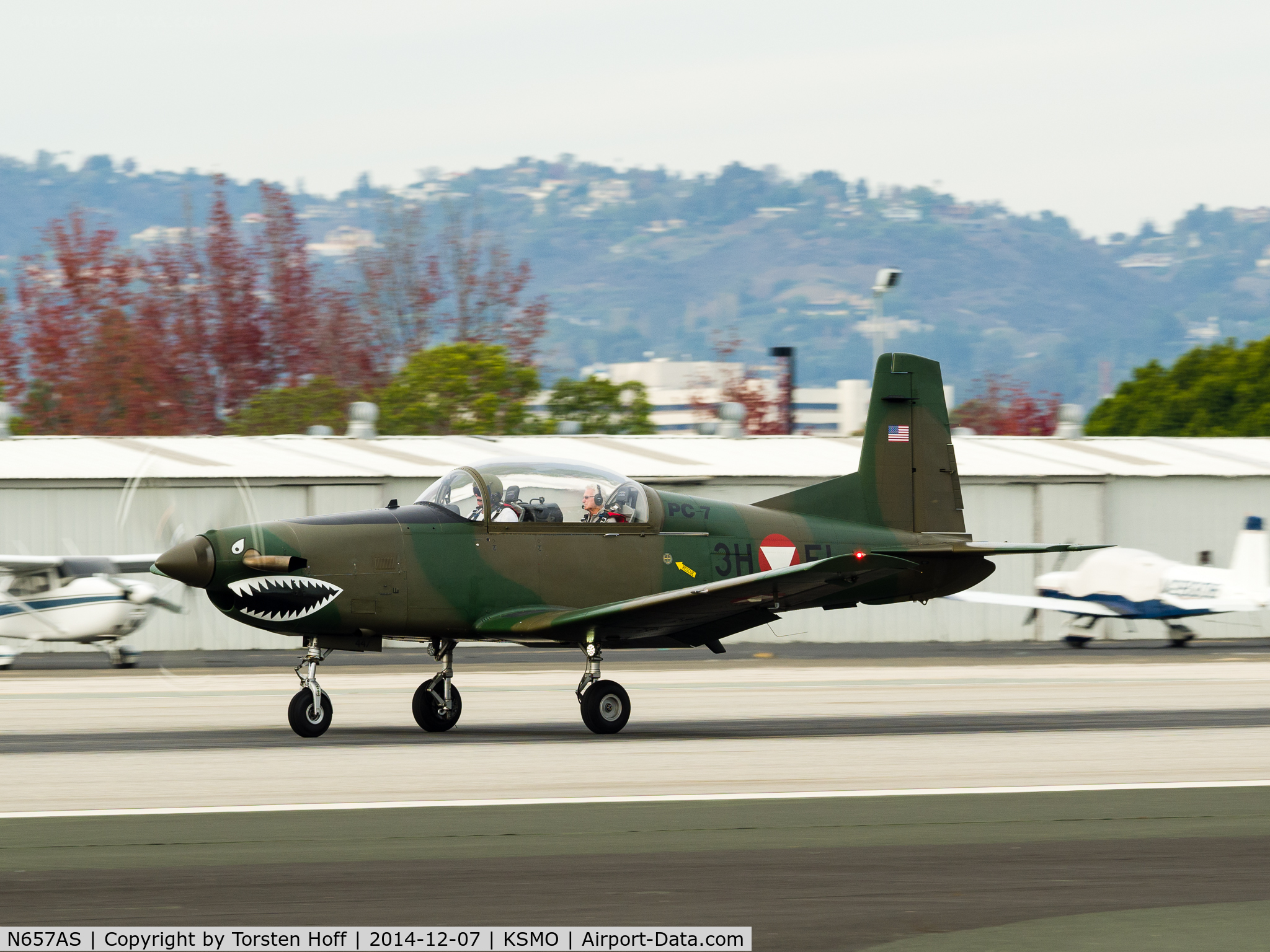 N657AS, Pilatus PC-7 C/N 447, N657AS departing from RWY 21