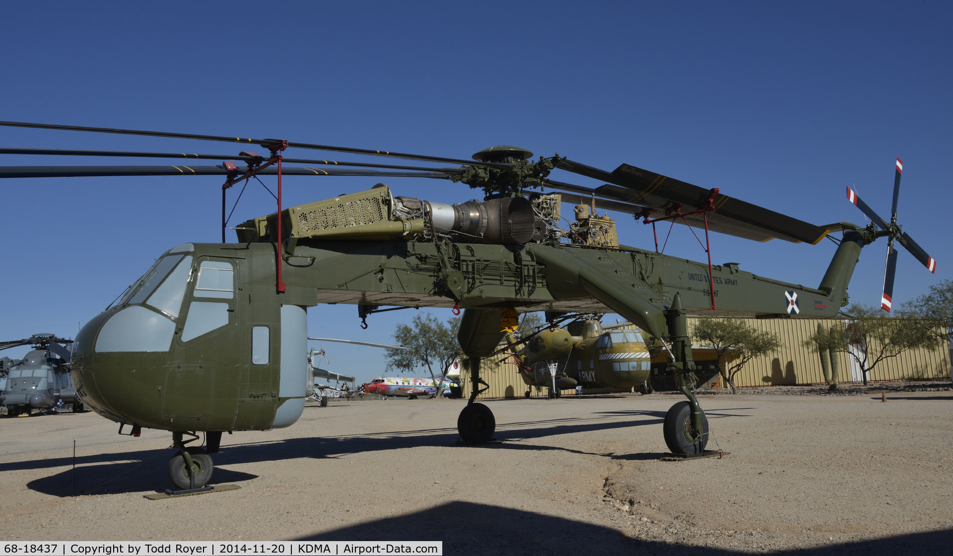 68-18437, 1968 Sikorsky CH-54A Tarhe C/N 64.039, On display at the Pima Air and Space Museum