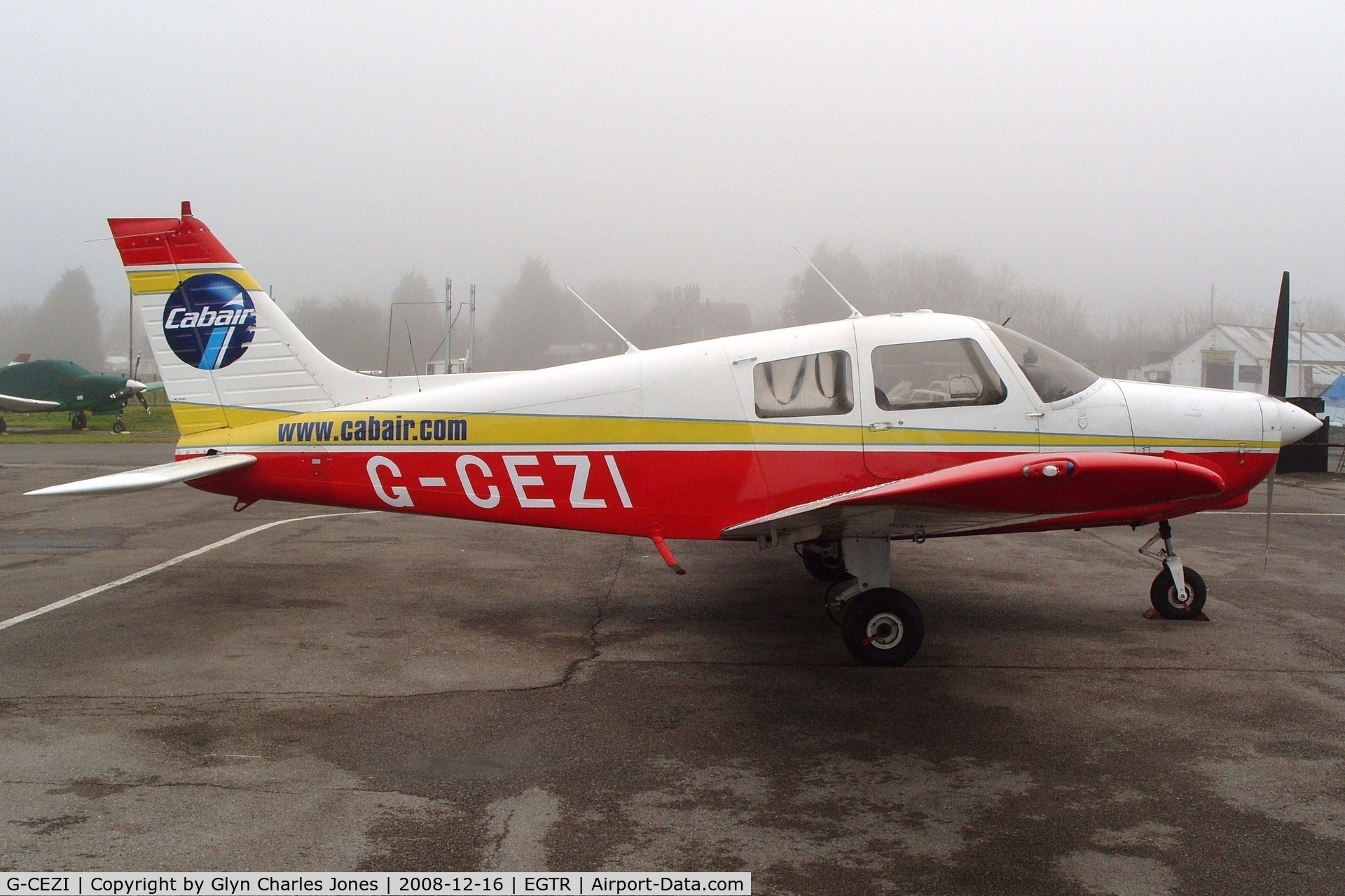 G-CEZI, 1989 Piper PA-28-161 Cadet C/N 2841228, Taken on a quiet cold and foggy day. With thanks to Elstree control tower who granted me authority to take photographs on the aerodrome. Previously N131ND. Operated by Cabair.