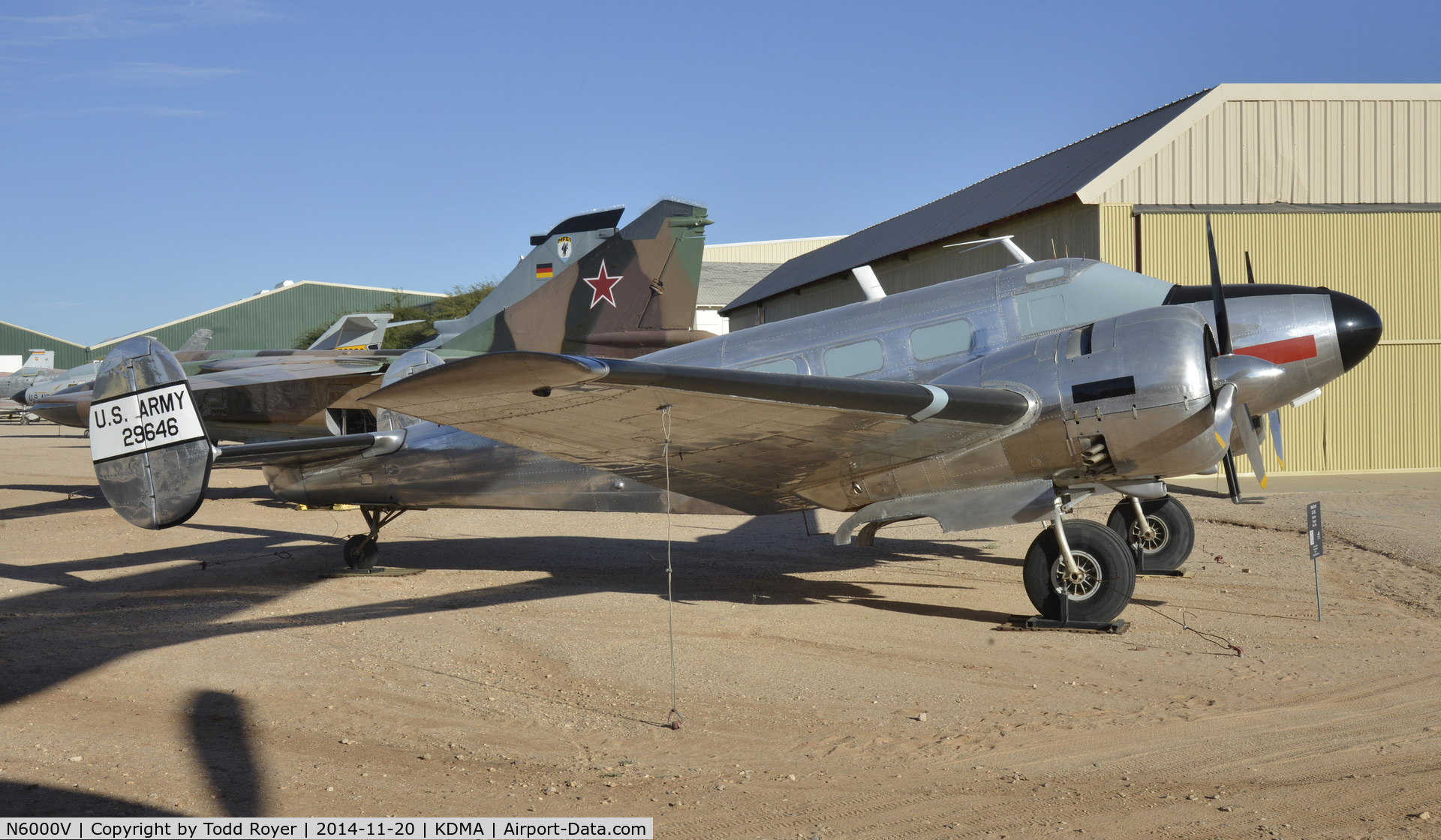 N6000V, Beechcraft UC-45J Expeditor C/N 7822, On display at the Pima Air and Space Museum