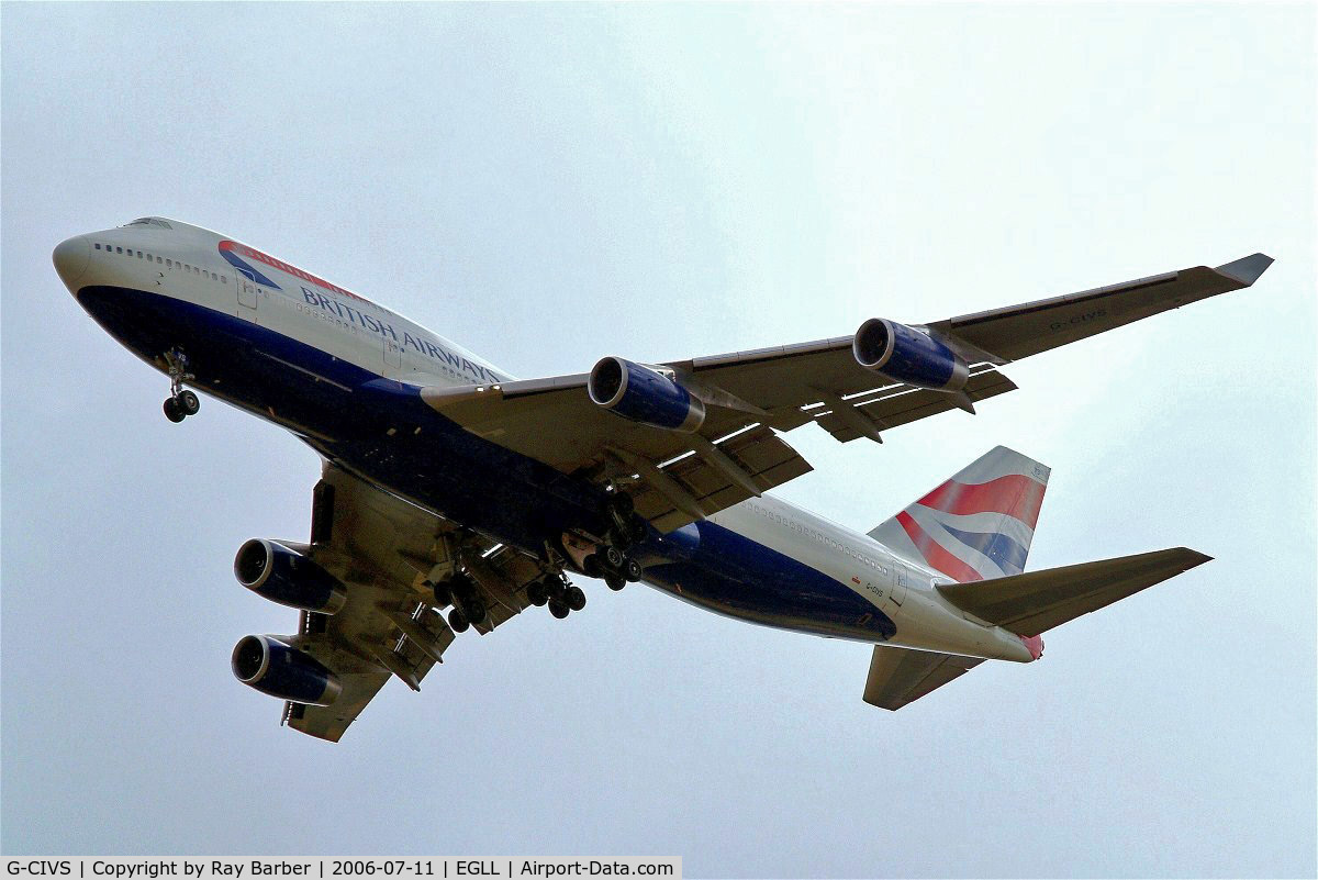 G-CIVS, 1998 Boeing 747-436 C/N 28851, Boeing 747-436 [28851] (British Airways) Home~G 11/07/2006. On approach 27R.