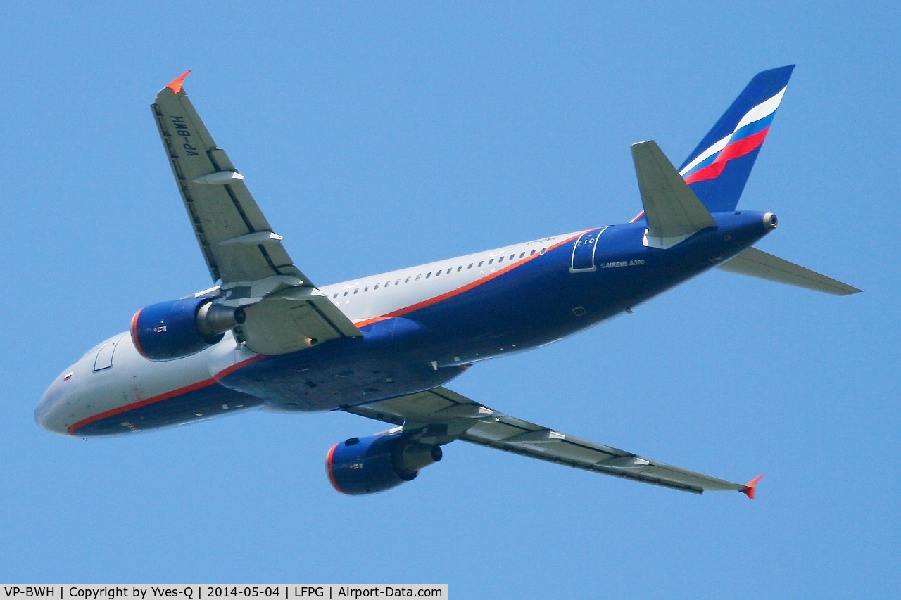 VP-BWH, 2003 Airbus A320-214 C/N 2151, Aeroflot Airbus 320-214, Take off rwy 27L, Roissy Charles De Gaulle airport (LFPG-CDG)