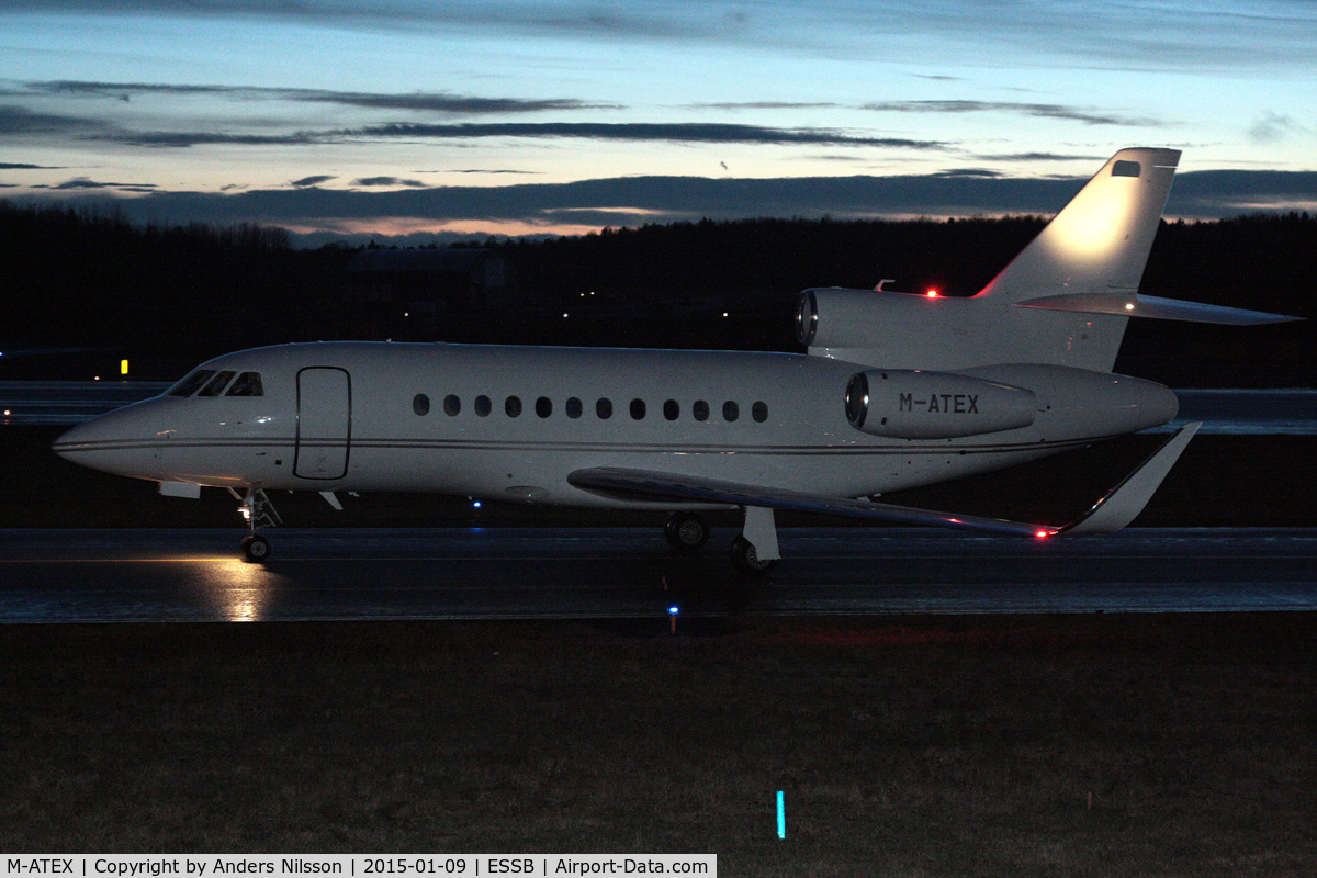 M-ATEX, 2010 Dassault Falcon 900EX C/N 250, Taxiing in after landing from Switzerland.
