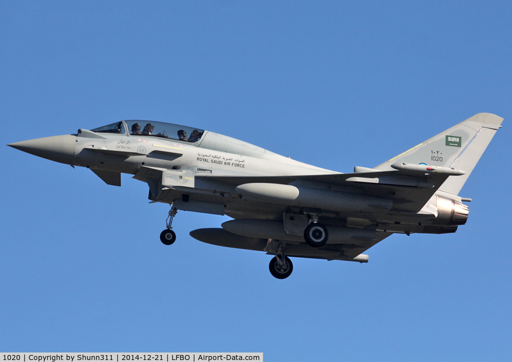 1020, 2014 Eurofighter EF-2000 Typhoon T3 C/N 424/CT017, Delivery day from Warton via Toulouse, Malta and Sharm-el-Sheikh...