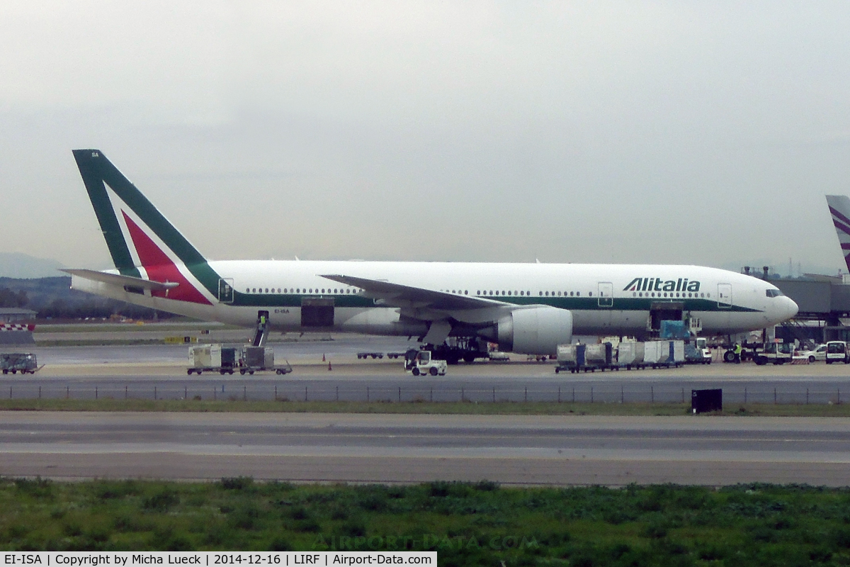 EI-ISA, 2002 Boeing 777-243/ER C/N 32855, At Fiumicino