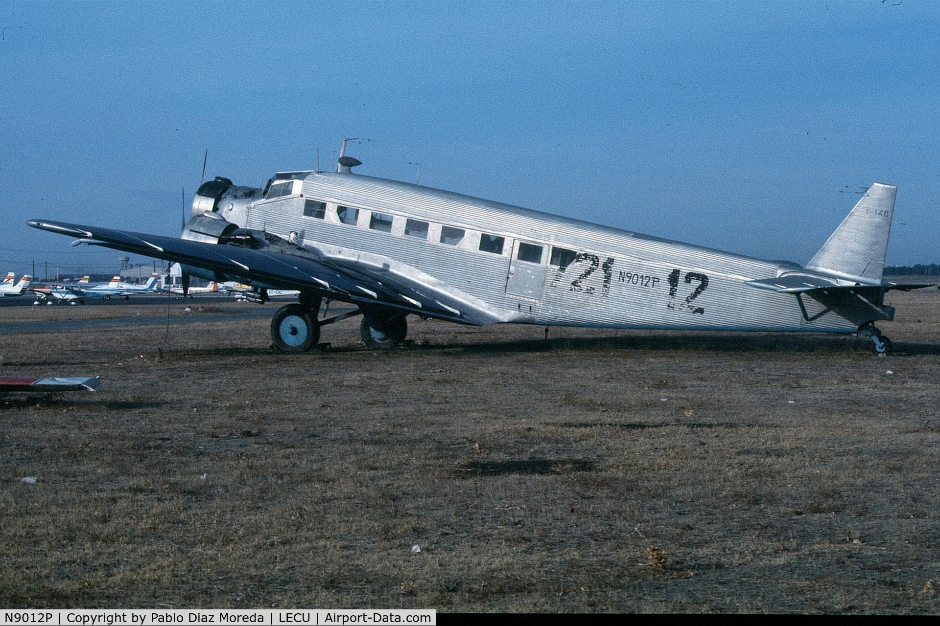 N9012P, Junkers (CASA) 352L (Ju-52) C/N 50, At Cuatro Vientos airfield (Madrid, Spain) at about 1983 or so...