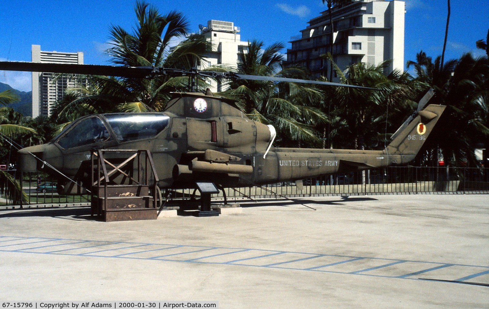 67-15796, 1967 Bell AH-1S Cobra C/N 20460, Displayed at Fort DeRussy, Honolulu.