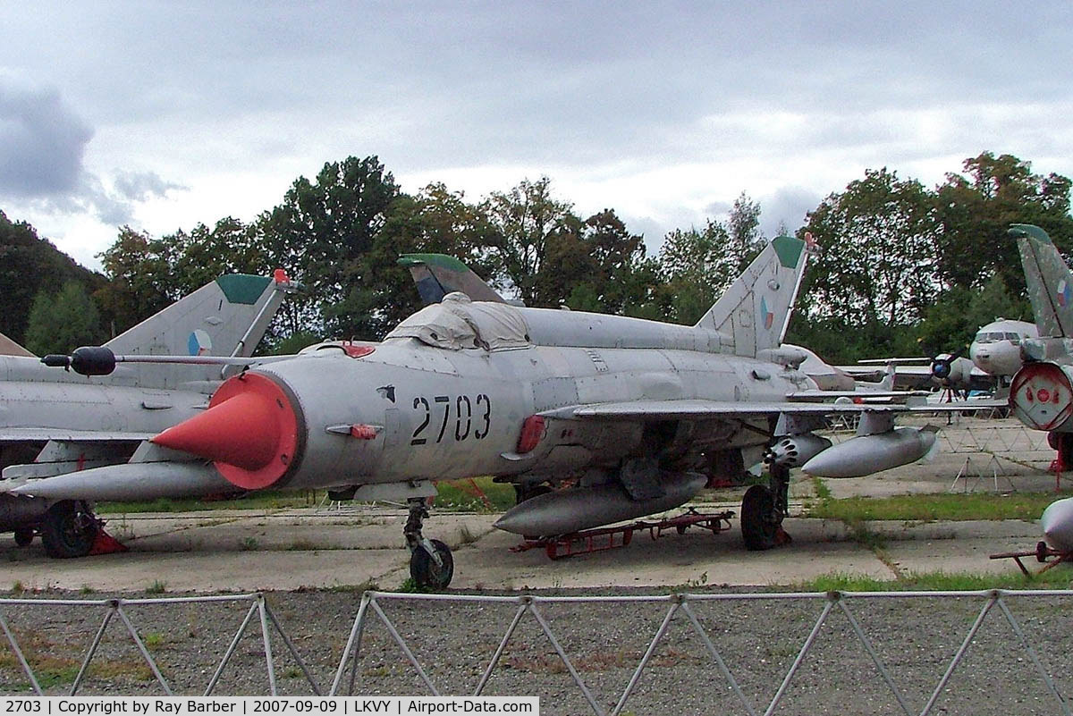 2703, Mikoyan-Gurevich MiG-21MA C/N 962703, Mikoyan-Gurevich MiG-21MA Fishbed [962703] (Czech Air Force) Vyskov~OK 09/09/2007