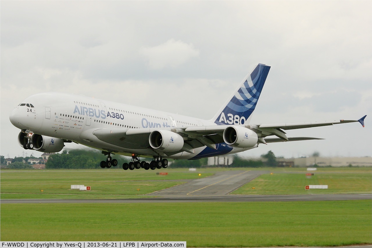 F-WWDD, 2005 Airbus A380-861 C/N 004, Airbus A380-861, Take off Rwy 21, Paris-Le Bourget (LFPB-LBG) Air Show 2013