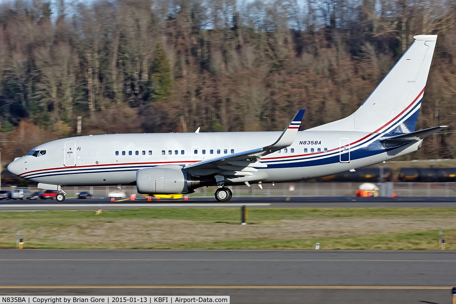 N835BA, 2001 Boeing 737-7BC C/N 30572, Departing KBFI - Jan 2015