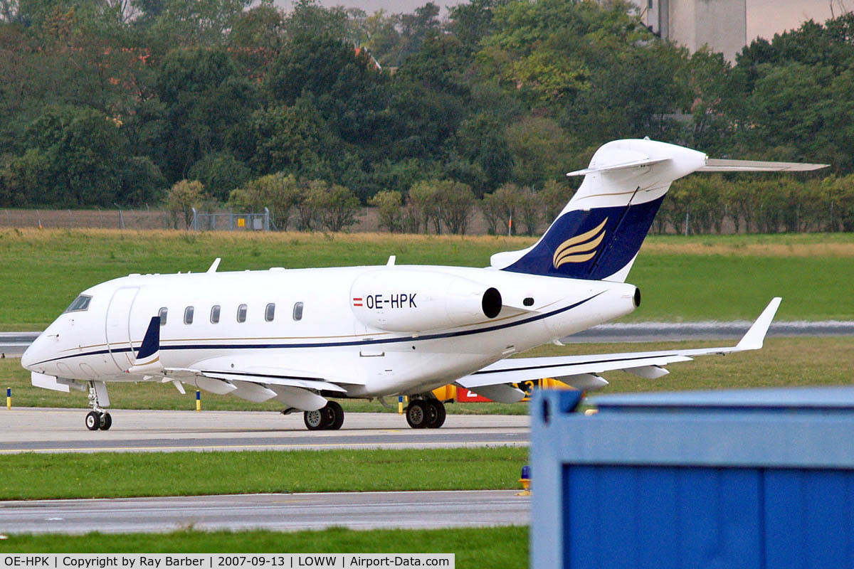 OE-HPK, 2001 Bombardier Challenger 300 (BD-100-1A10) C/N 20004, Bombardier Challenger 300 [20004] Vienna-Schwechat~OE 13/09/2007
