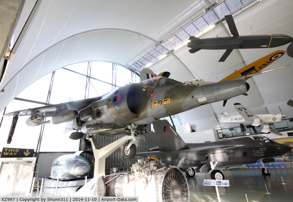 XZ997, British Aerospace Harrier GR.3 C/N 712220, Preserved inside London - RAF Hendon Museum
