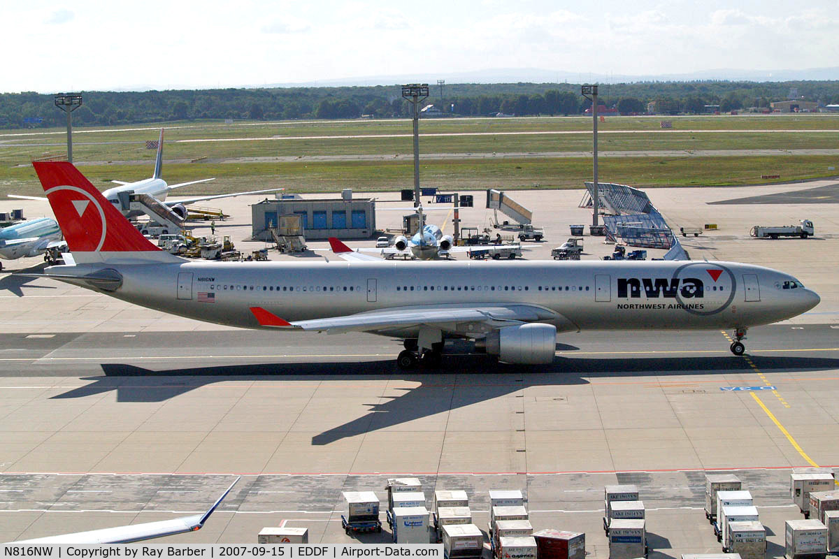 N816NW, 2007 Airbus A330-323X C/N 0827, Airbus A330-323X [827] (Northwest Airlines) Frankfurt~D 15/09/2007