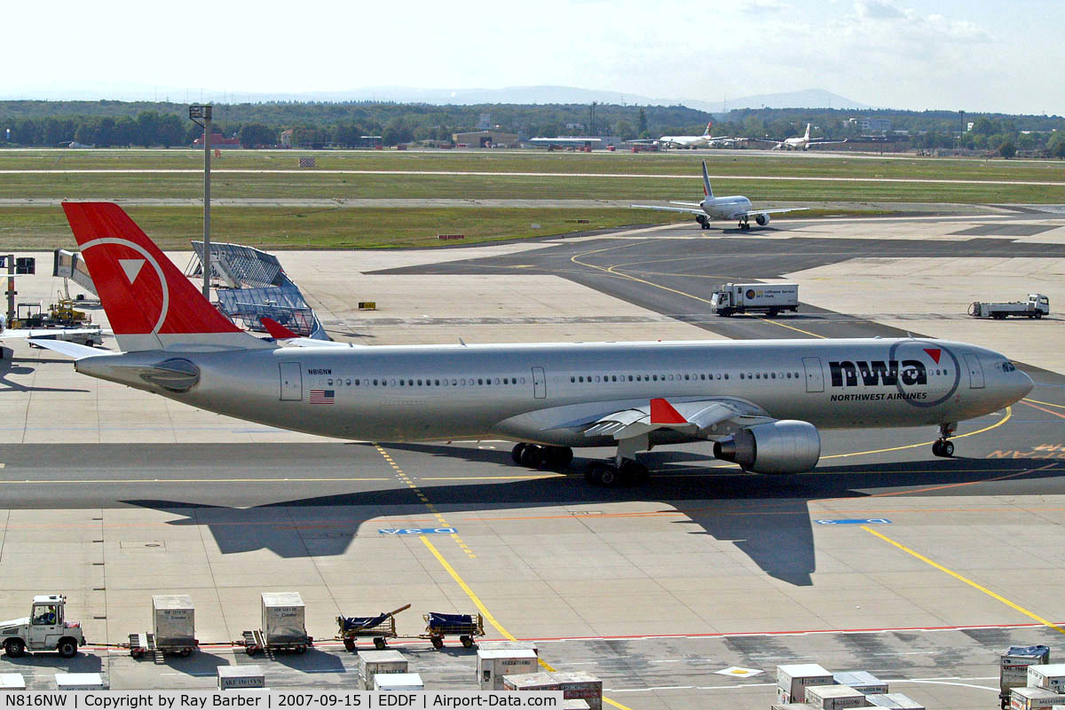 N816NW, 2007 Airbus A330-323X C/N 0827, Airbus A330-323X [827] (Northwest Airlines) Frankfurt~D 15/09/2007