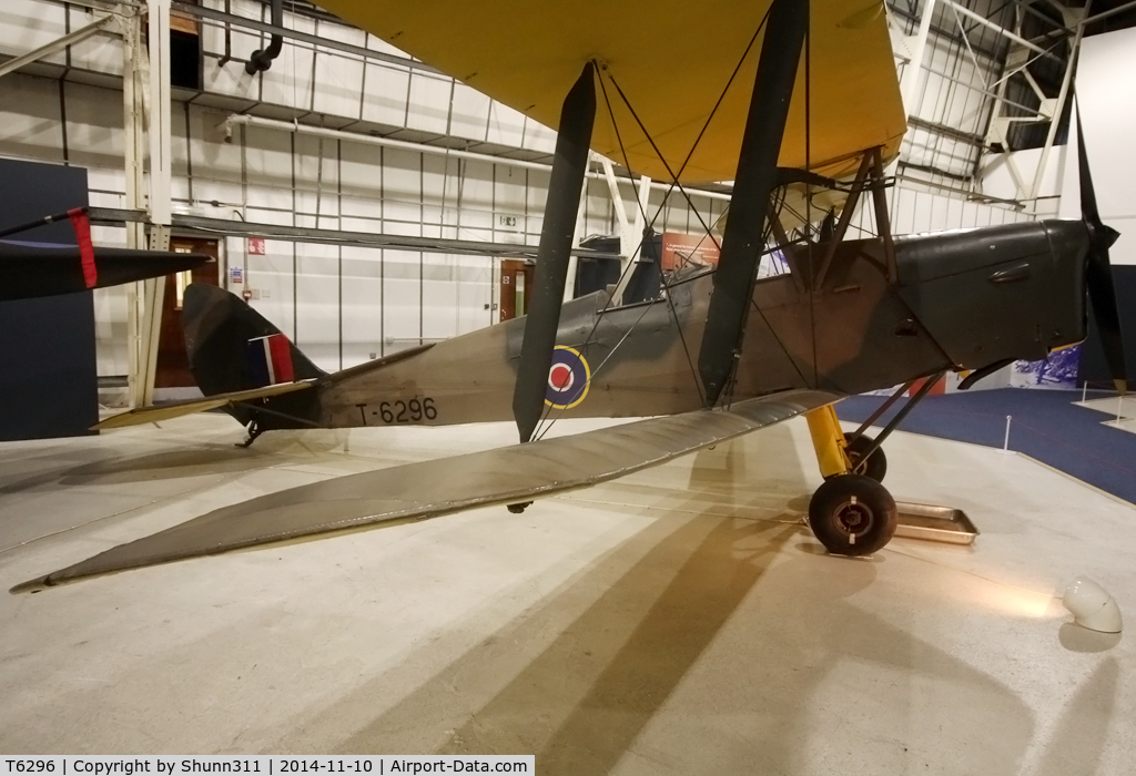 T6296, De Havilland DH-82A Tiger Moth II C/N 84711, Preserved inside London - RAF Hendon Museum