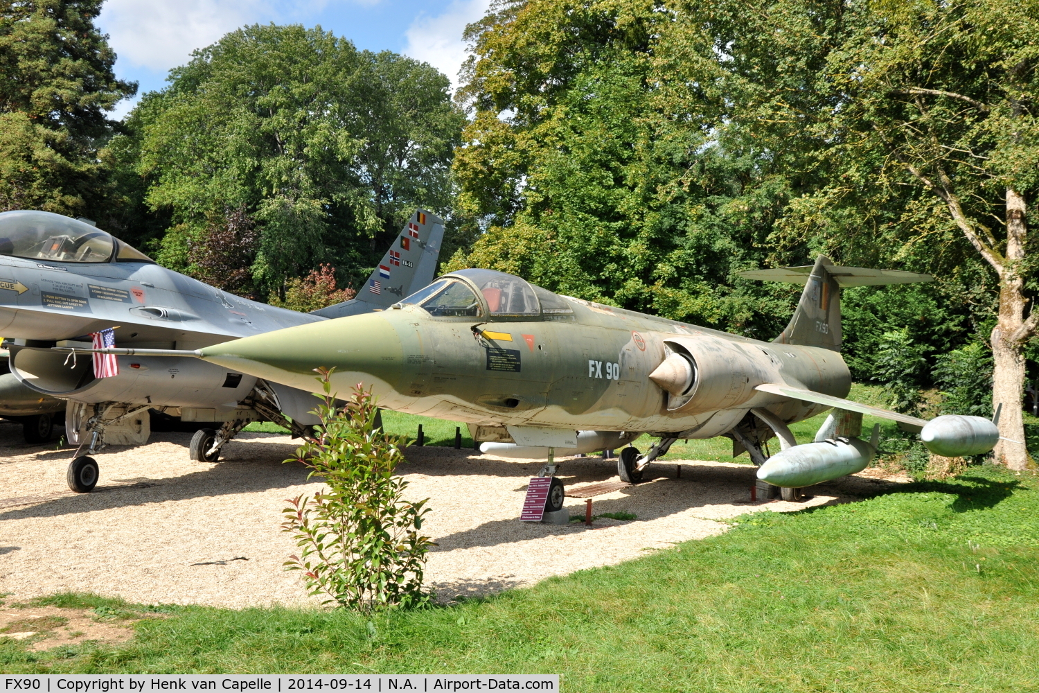 FX90, Lockheed F-104G Starfighter C/N 683-9154, Belgian Air Force F-104G in the museum at Savigny-les-Beaune, France.