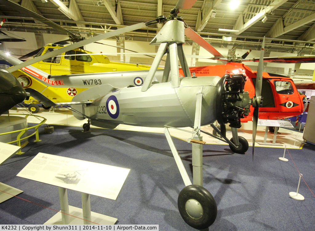 K4232, Avro 671 Rota I (Cierva C-30A) C/N R3/CA/40, Preserved inside London - RAF Hendon Museum