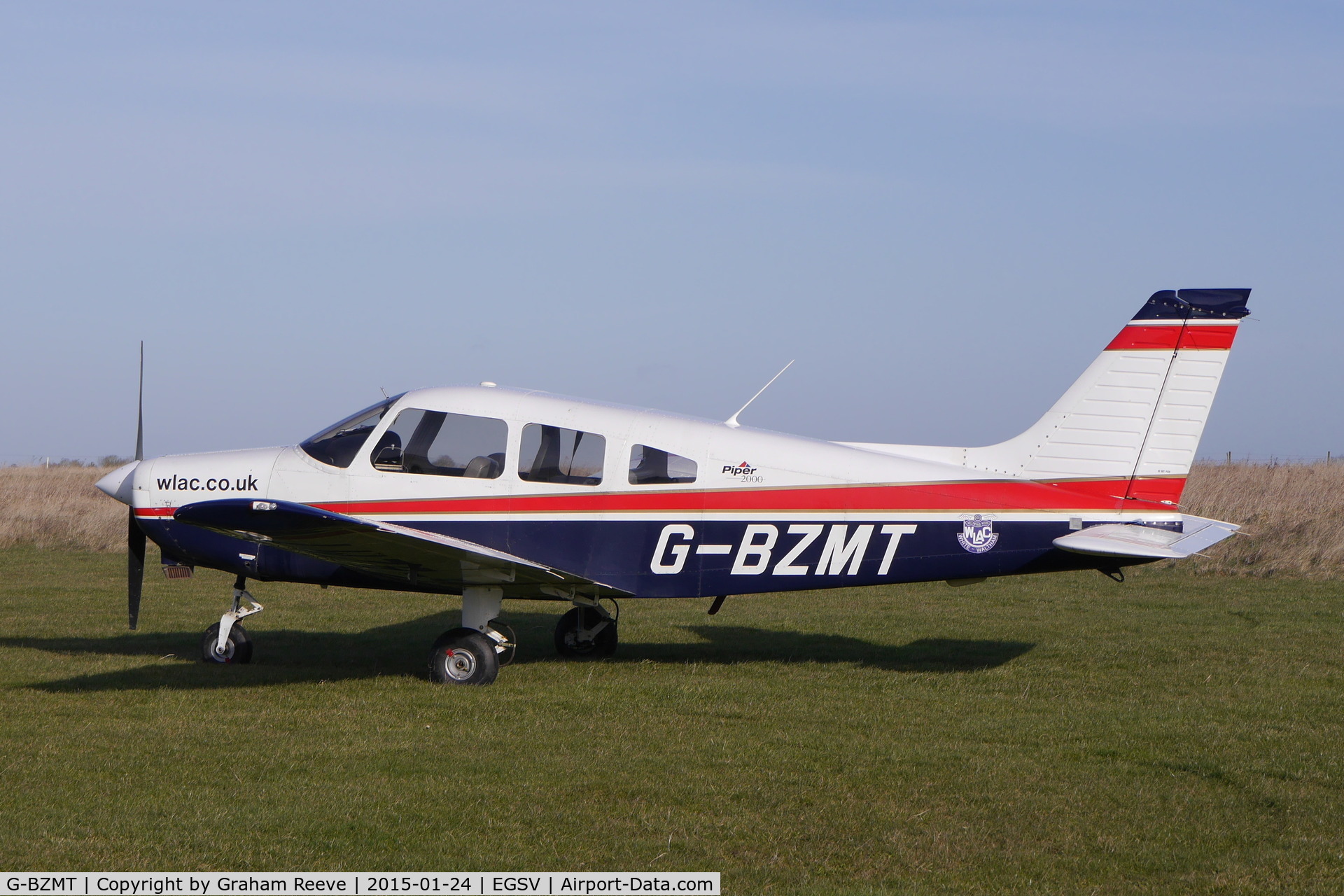 G-BZMT, 2000 Piper PA-28-161 Cherokee Warrior III C/N 28-42107, Parked at Old Buckenham.