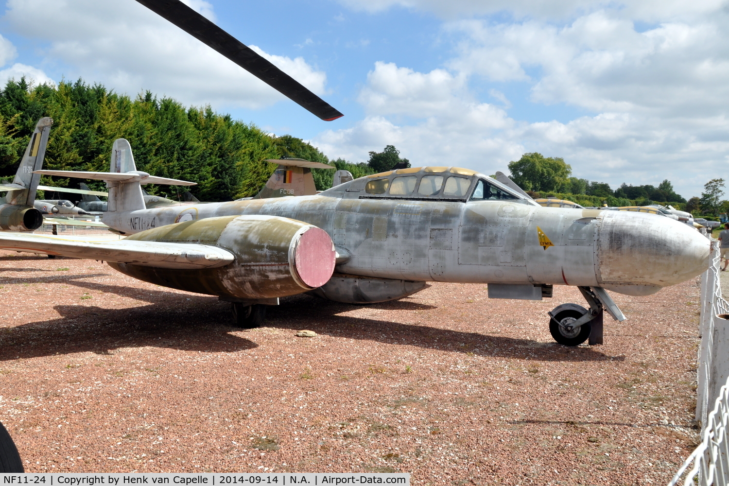 NF11-24, Gloster Meteor NF.11 C/N Not found NF11-24, French Air Force Gloster Meteor nightfighter at the Chateau de Savigny aircraft museum.