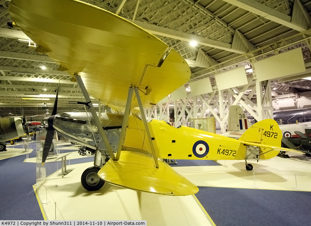 K4972, 1935 Hawker Hart Trainer II C/N 4261, Preserved inside London - RAF Hendon Museum