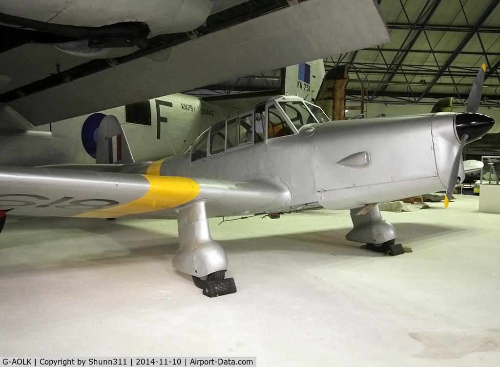 G-AOLK, 1949 Percival P-40 Prentice T1 C/N PAC-225, Preserved inside London - RAF Hendon Museum