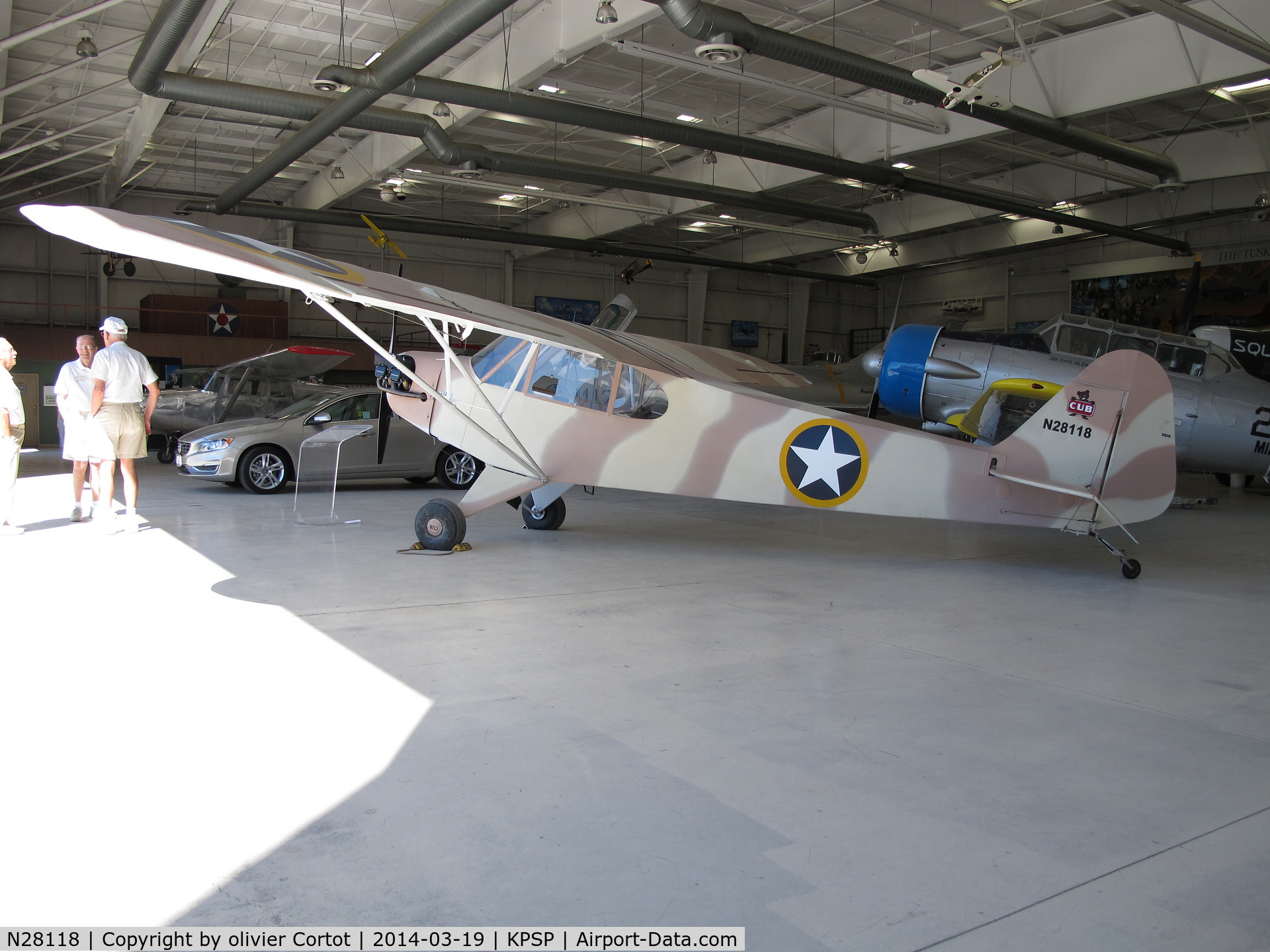 N28118, 1940 Piper J3L-65 Cub C/N 4594, Palm springs air museum collection