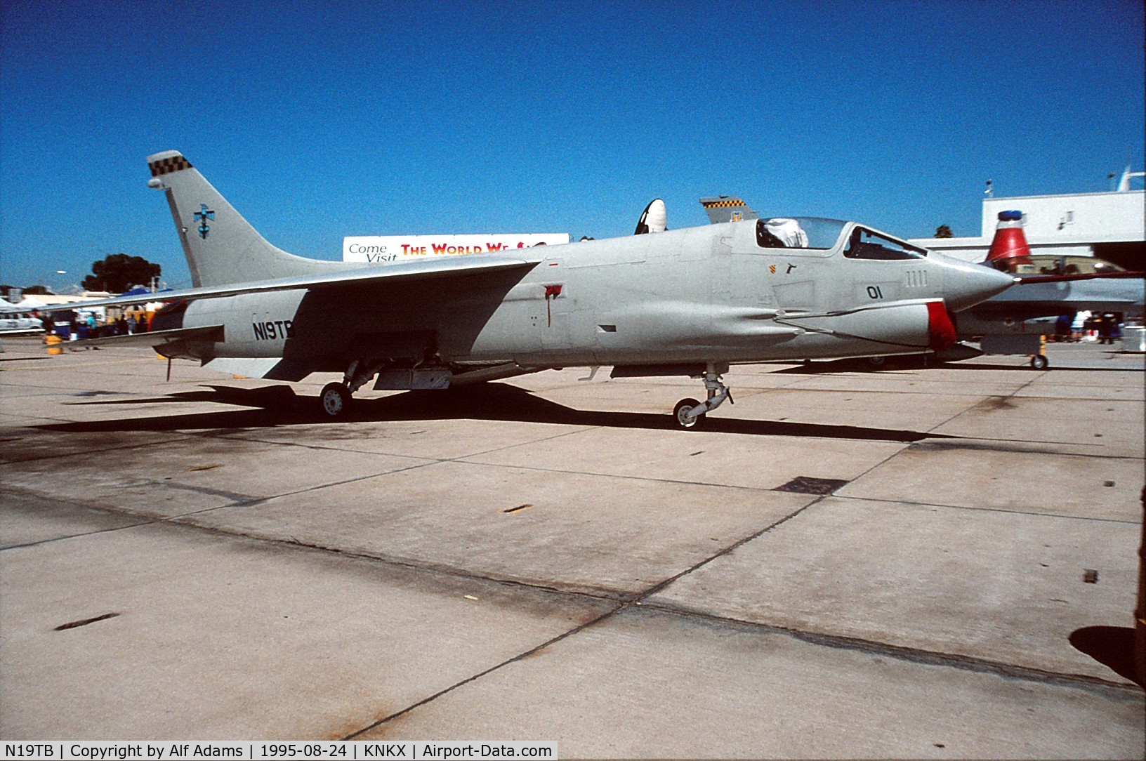 N19TB, Vought F-8A Crusader C/N A35-17, Displayed at the airshow at NAS Miramar in 1995.