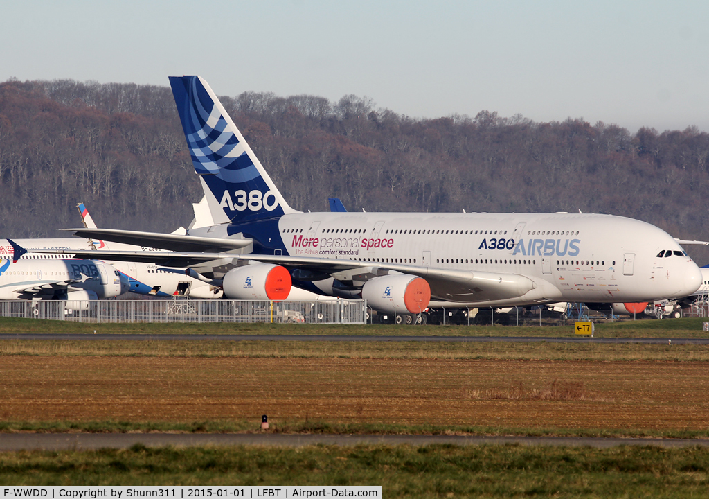 F-WWDD, 2005 Airbus A380-861 C/N 004, Stored at TARMAC Factory for interim... My first A380 @ LFBT
