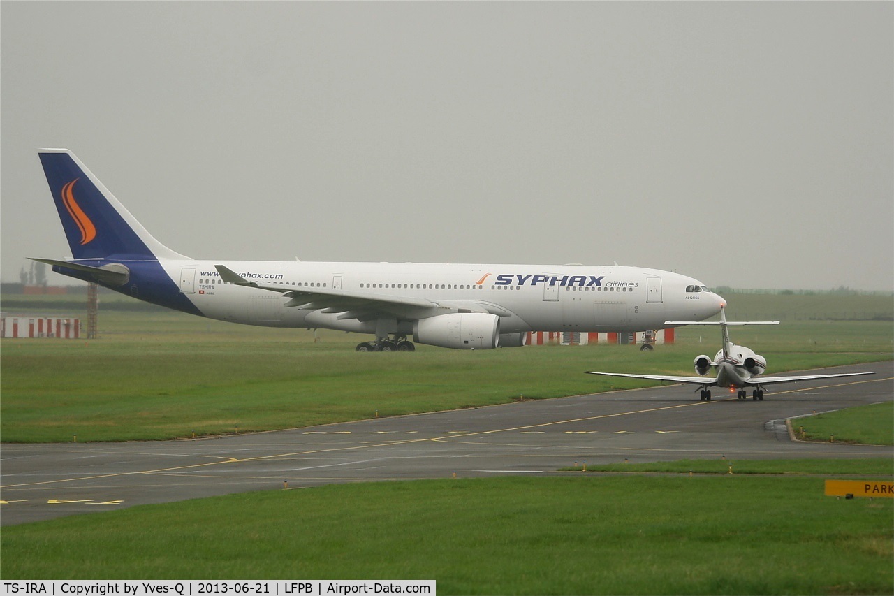 TS-IRA, 2000 Airbus A330-243 C/N 345, Airbus A330-243, Taxiing to holding point rwy 25, Paris-Le Bourget Airport (LFPB-LBG)