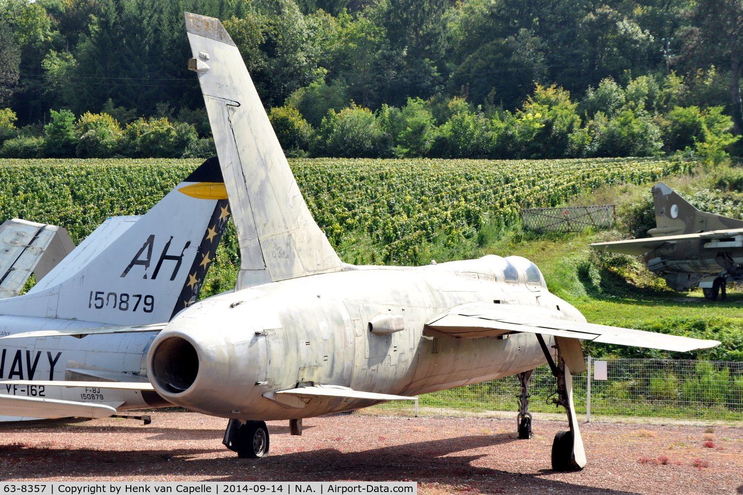 63-8357, Republic F-105F Thunderchief C/N F134, Republic F-105F preserved at the Chateau de Savigny aircraft museum.