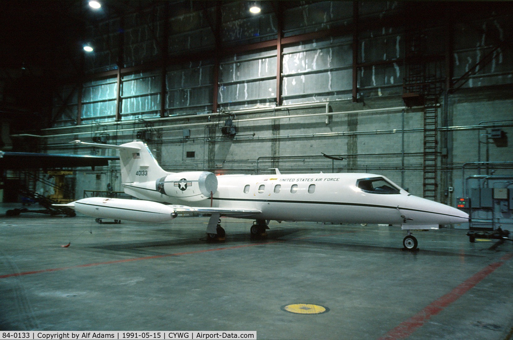 84-0133, 1984 Gates Learjet C-21A C/N 35A-580, Stopover at Winnipeg, Manitoba, Canada in 1991.