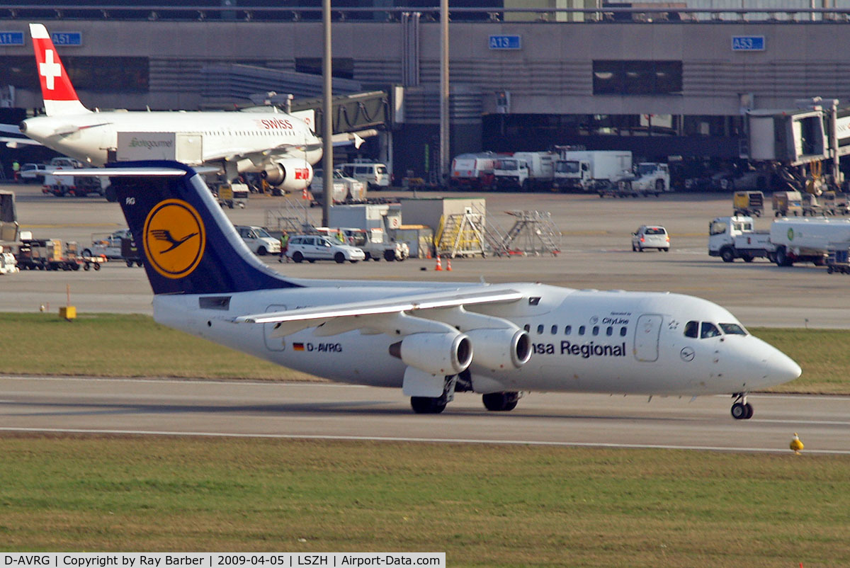 D-AVRG, 1995 British Aerospace Avro 146-RJ85 C/N E.2266, BAe 146-RJ85 [E2266] (Lufthansa Regional) Zurich~HB 05/04/2009