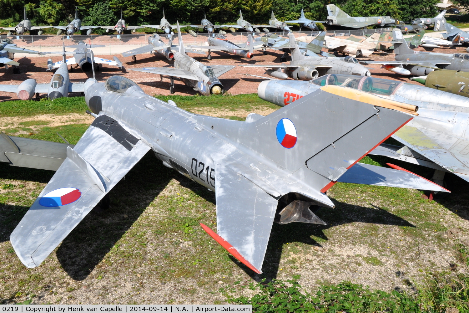 0219, Aero S-105 (MiG-19S) C/N 050219, MiG-19S fighter of the Czechoslovak Air Force preserved at the Chateau de Savigny aircraft museum.