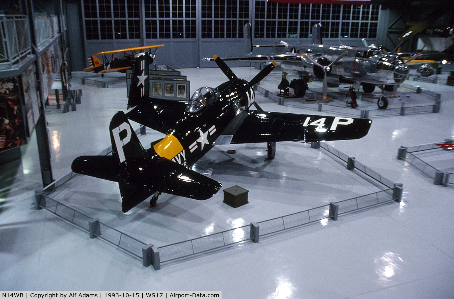 N14WB, Grumman F8F-2 (G58) Bearcat C/N D.1148, Displayed at the EAA Museum in Oshkosh, WI in 1993.