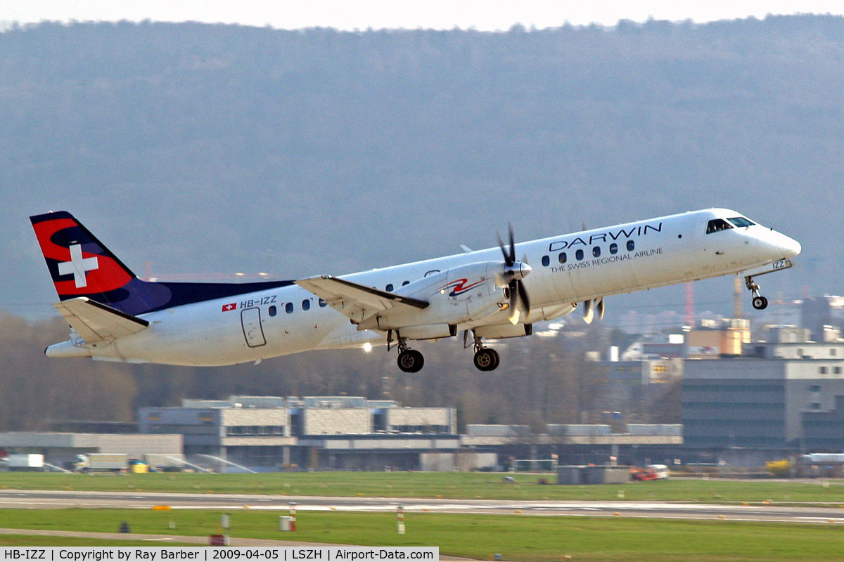 HB-IZZ, 1997 Saab 2000 C/N 2000-048, SAAB 2000 [048] (Darwin Airline) Zurich~HB 05/04/2009