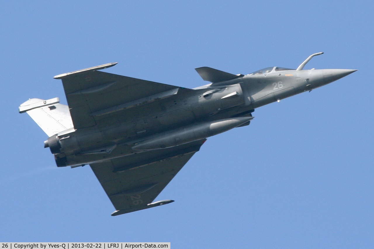 26, Dassault Rafale M C/N 26, French Naval Aviation Dassault Rafale M, Take off Rwy 26, Landivisiau Naval Air Base (LFRJ)