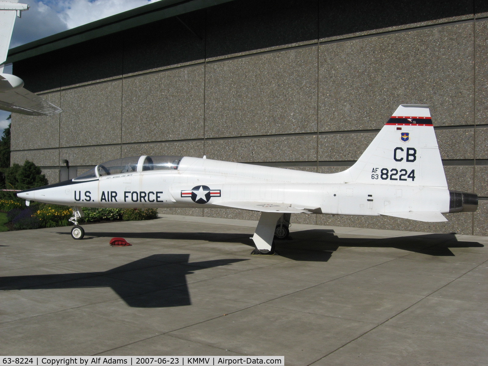 63-8224, 1963 Northrop T-38A Talon C/N N.5571, Displayed in USAF colors at Evergreen Aviation and Space Museum, McMinnville, Oregon in 2007.