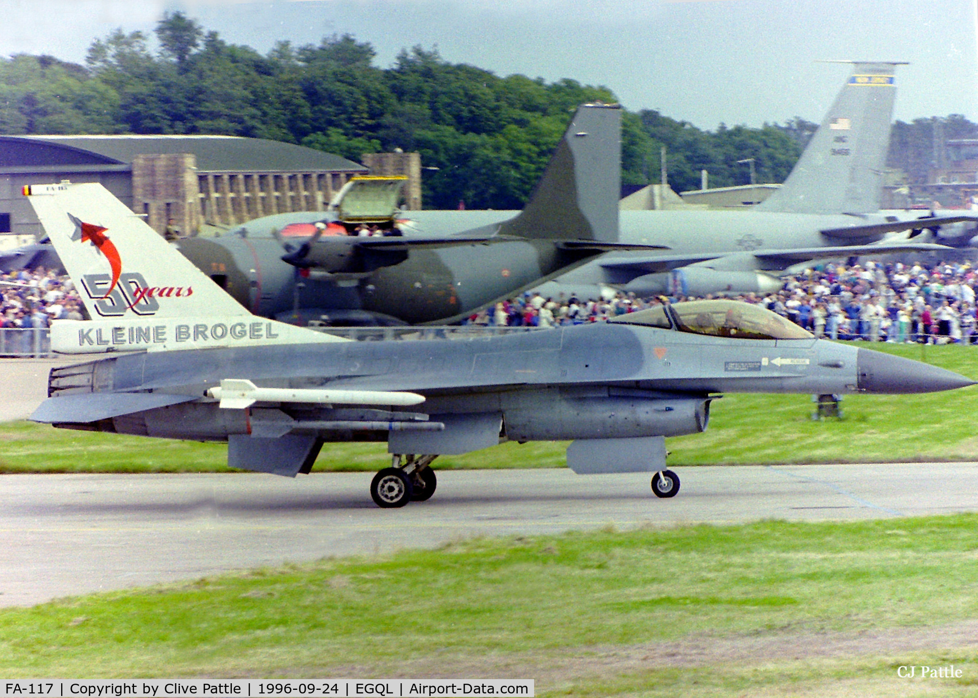 FA-117, SABCA F-16AM Fighting Falcon C/N 6H-117, Taxying out for display at the 1996 airshow at RAF Leuchars