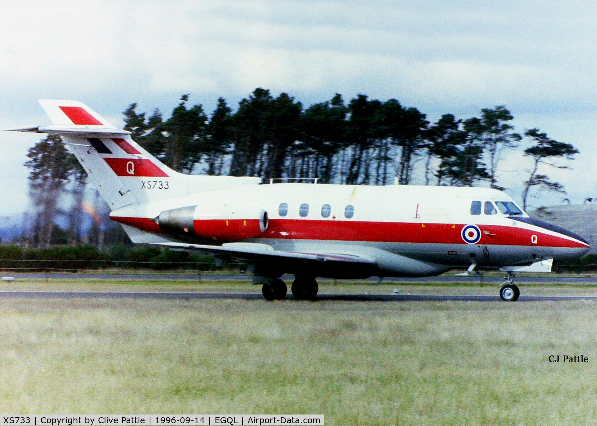 XS733, 1966 Hawker Siddeley HS.125 Dominie T.1 C/N 25059, Arrival at RAF Leuchars for the airshow 1996