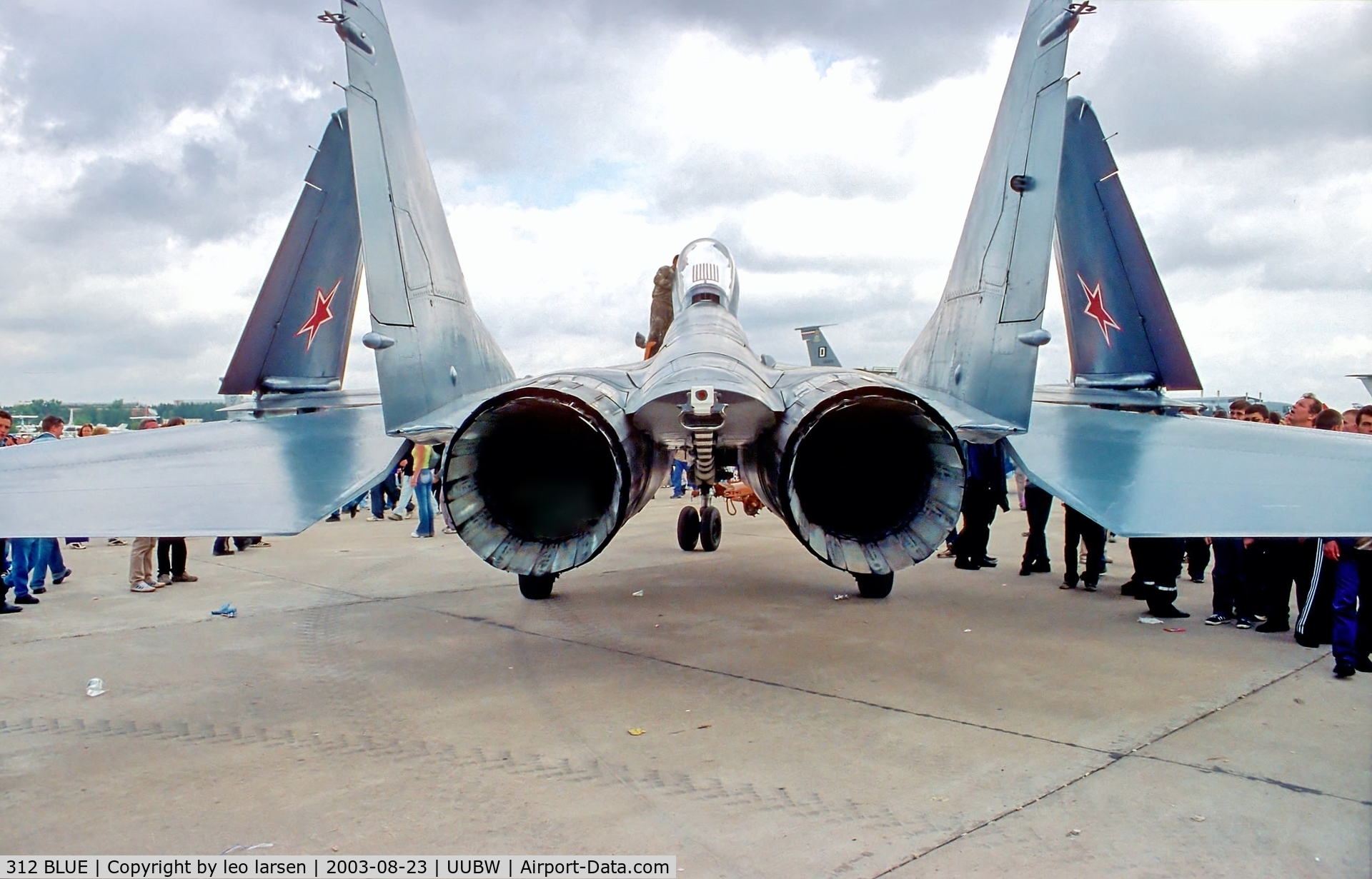 312 BLUE, 1988 Mikoyan-Gurevich MiG-29K C/N 296.27579, Zhukovsky Moscow 23.8.03