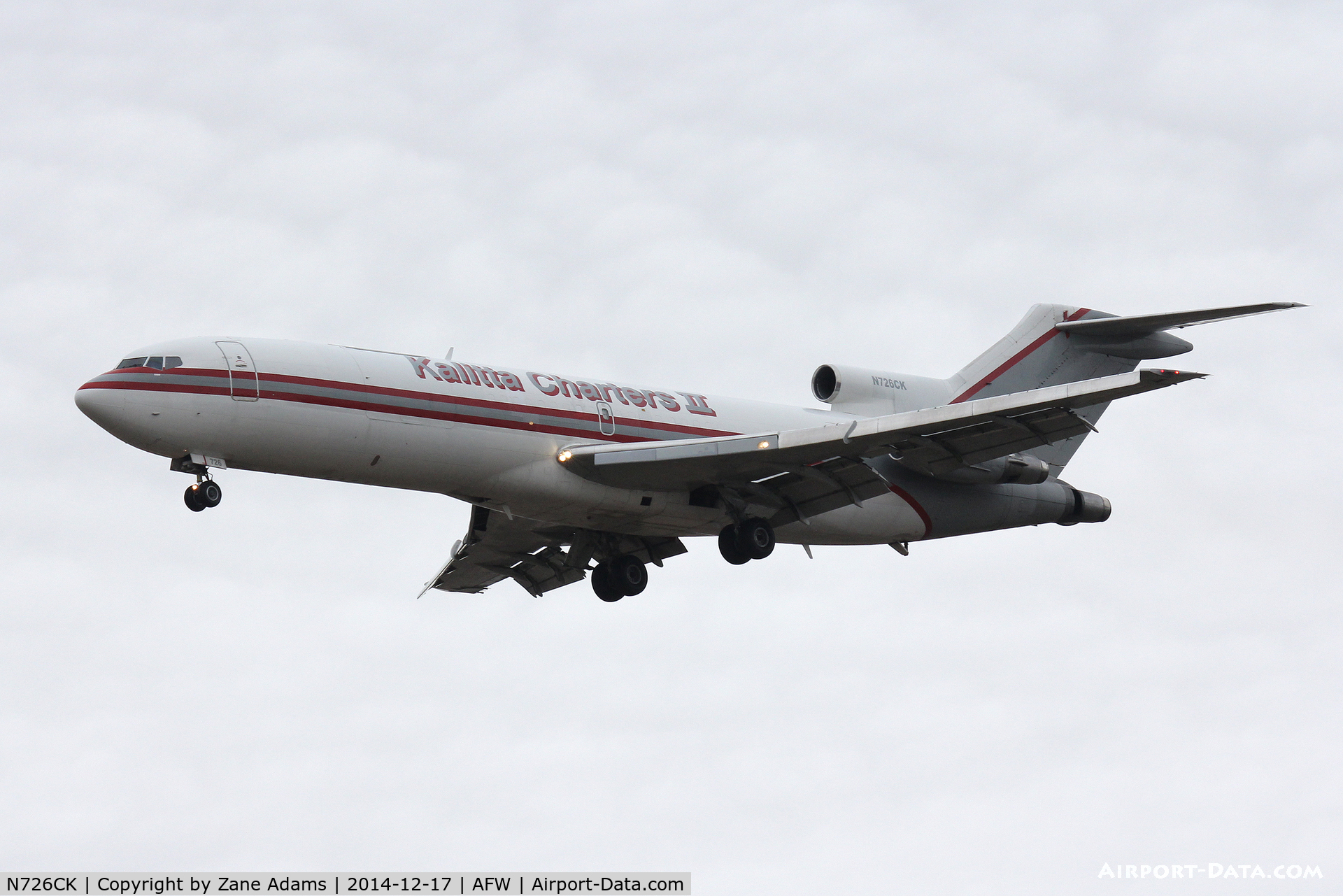 N726CK, 1980 Boeing 727-2M7 C/N 21951, Landing at Alliance Fort Worth.