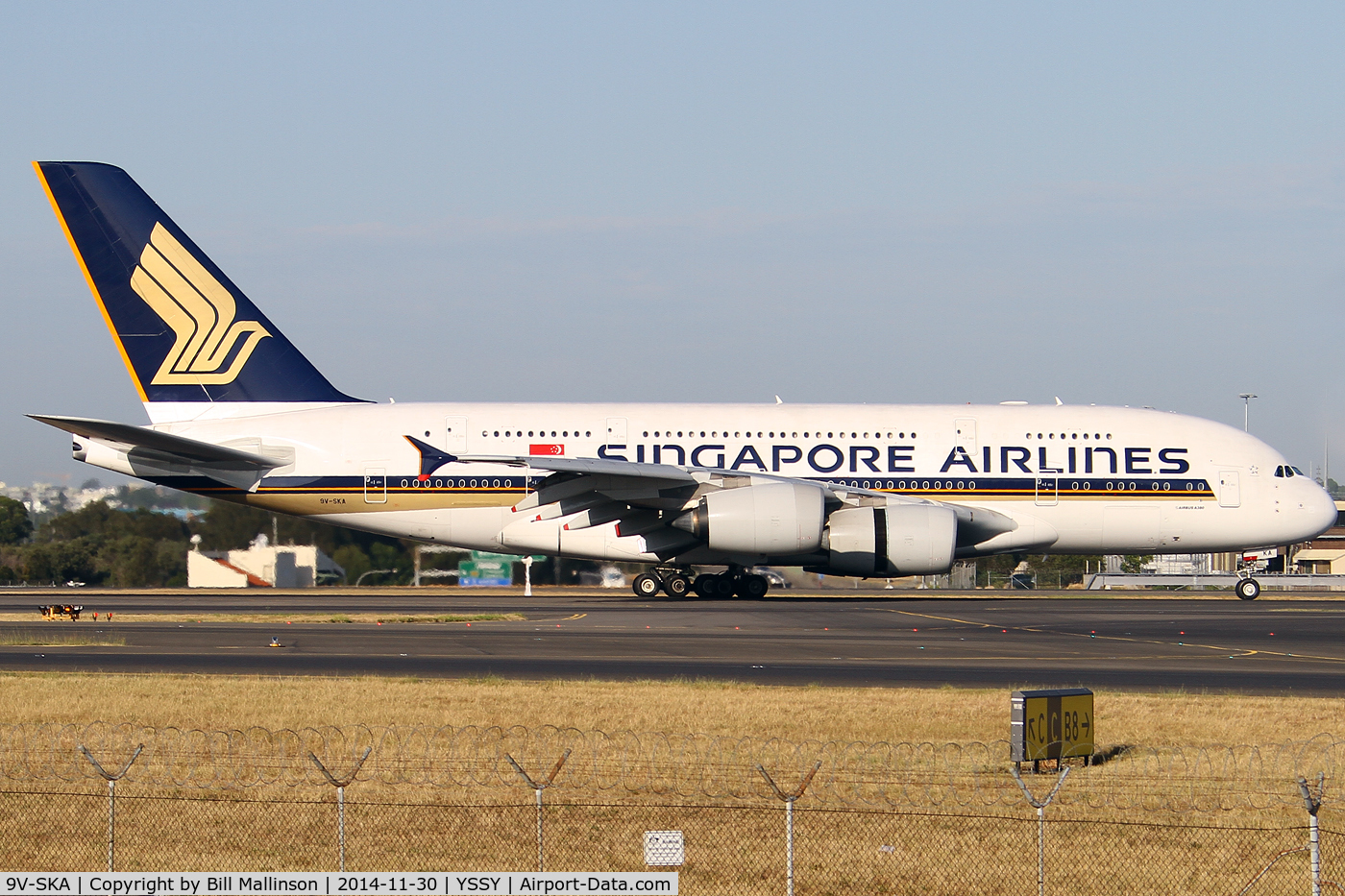 9V-SKA, 2007 Airbus A380-841 C/N 003, taxi from 34L